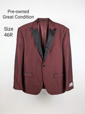 Lorenzo Bruno Italian Design Super 150 Burgundy Blazer – Size 46R